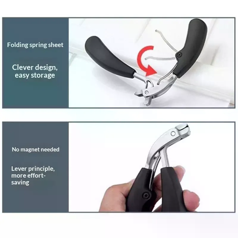Curved Nail Clippers With Large Opening Three Times Anti-Splash Storage Nail Clippers For The Elderly Thick Toenails Heavy Duty