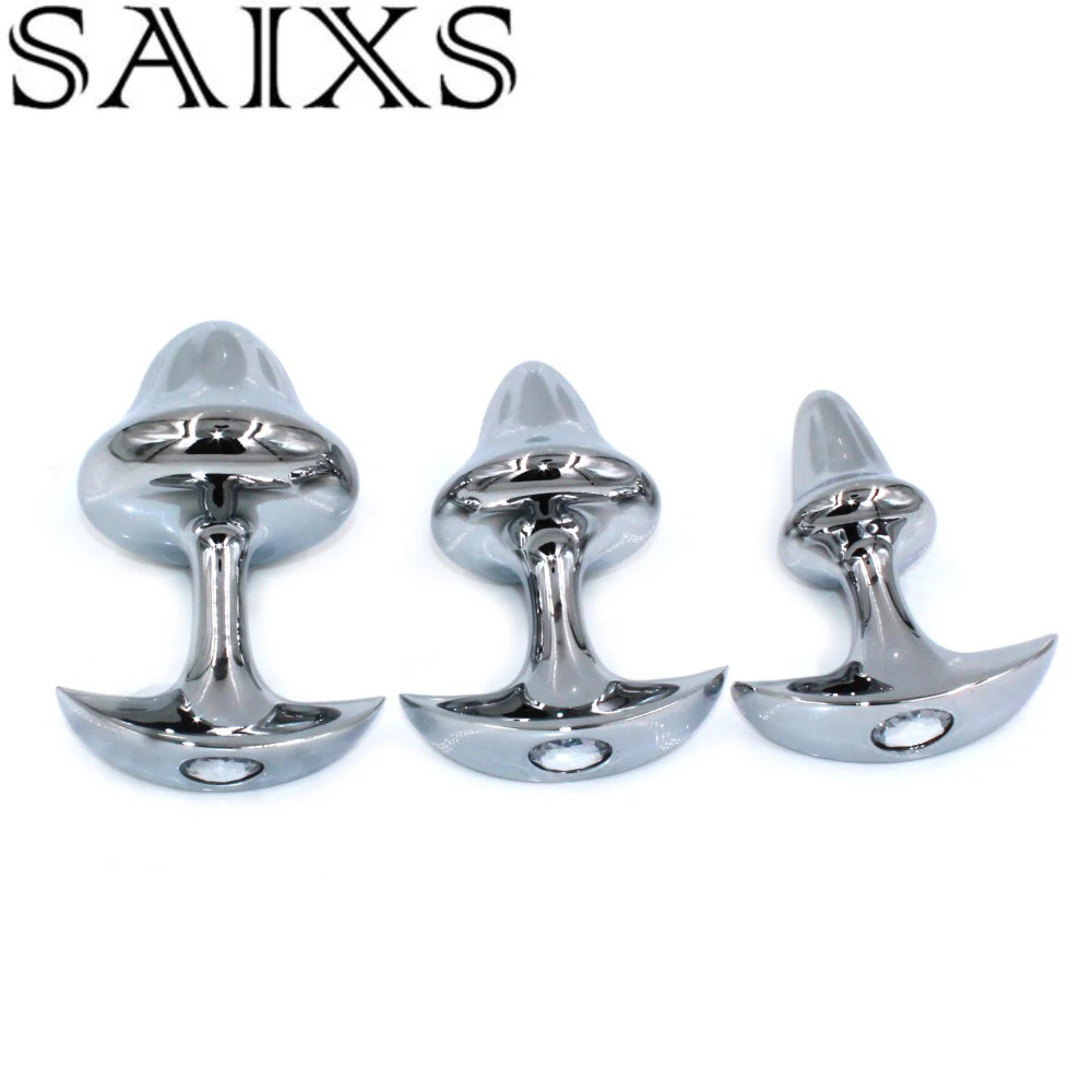 Mushroom Metal Butt Plug Sphincter Training Anal Dilator Massager_voghion.com