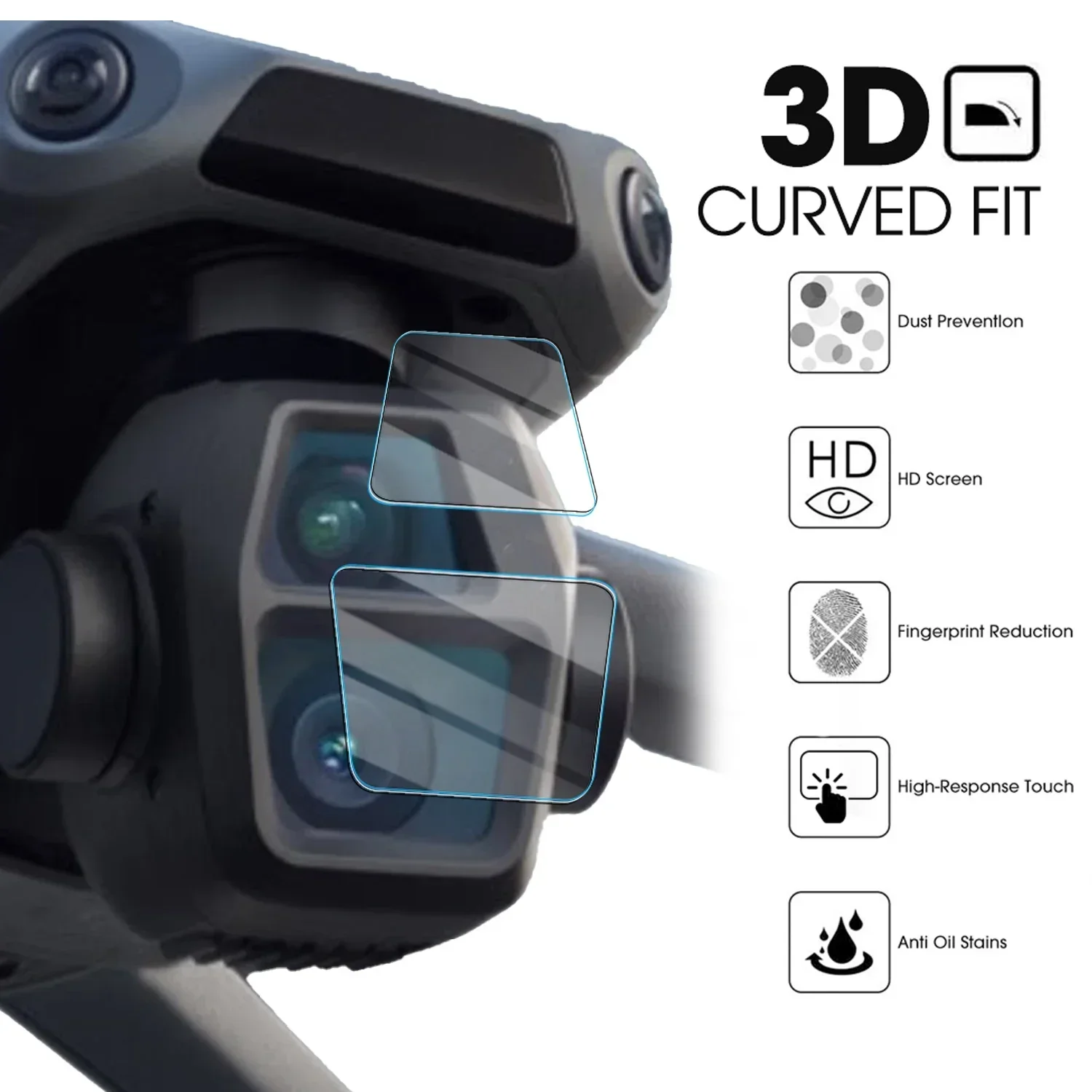 9H الزجاج ل DJI AIR 3S HD Gimbal عدسة حامي الغبار بصمة كاميرا فيلم المقسى ل DJI Air3S ملحقات طائرة بدون طيار 2025 #2