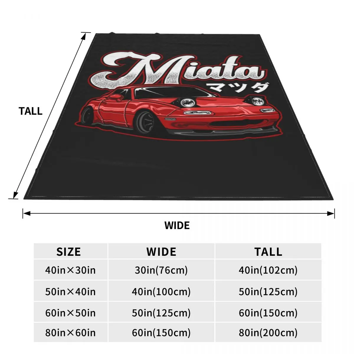 Miata MX-5 NA Red Flannel Blanket Automotive Car Super Warm Throw Blanket for Chair Camping Aesthetic Bedspread Sofa Bed Cover