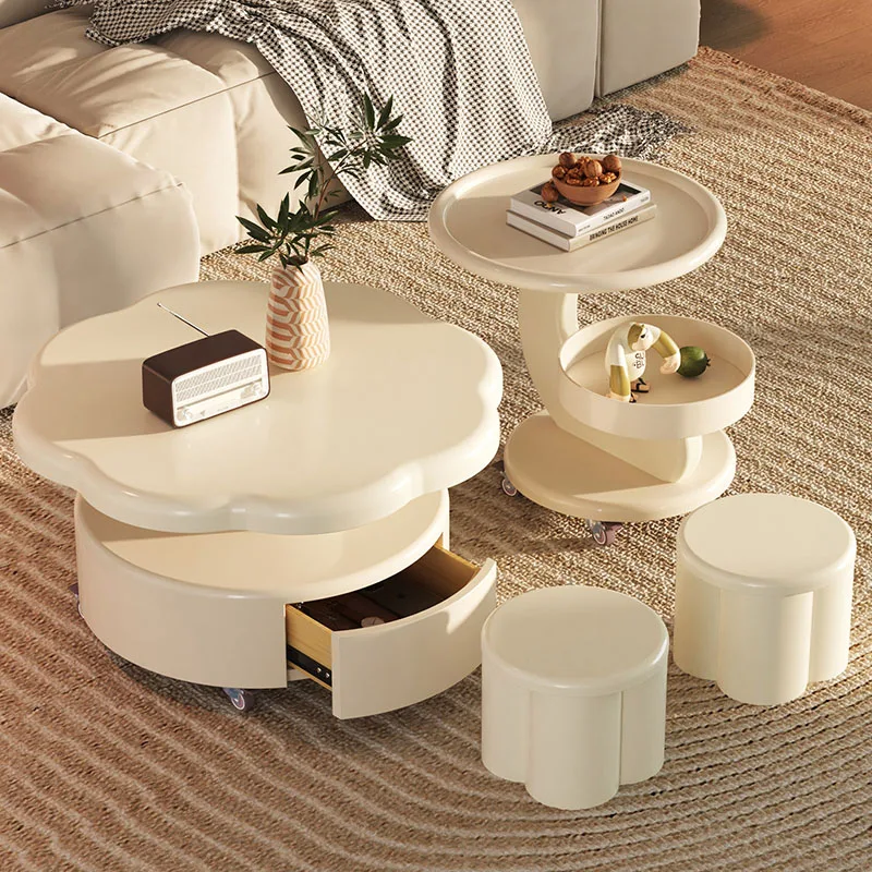 Modern Living Room Coffee Table Decoration Luxury Clear Nordic Round Coffee Table Minimalist Unique Mesa Auxiliar Home Furniture