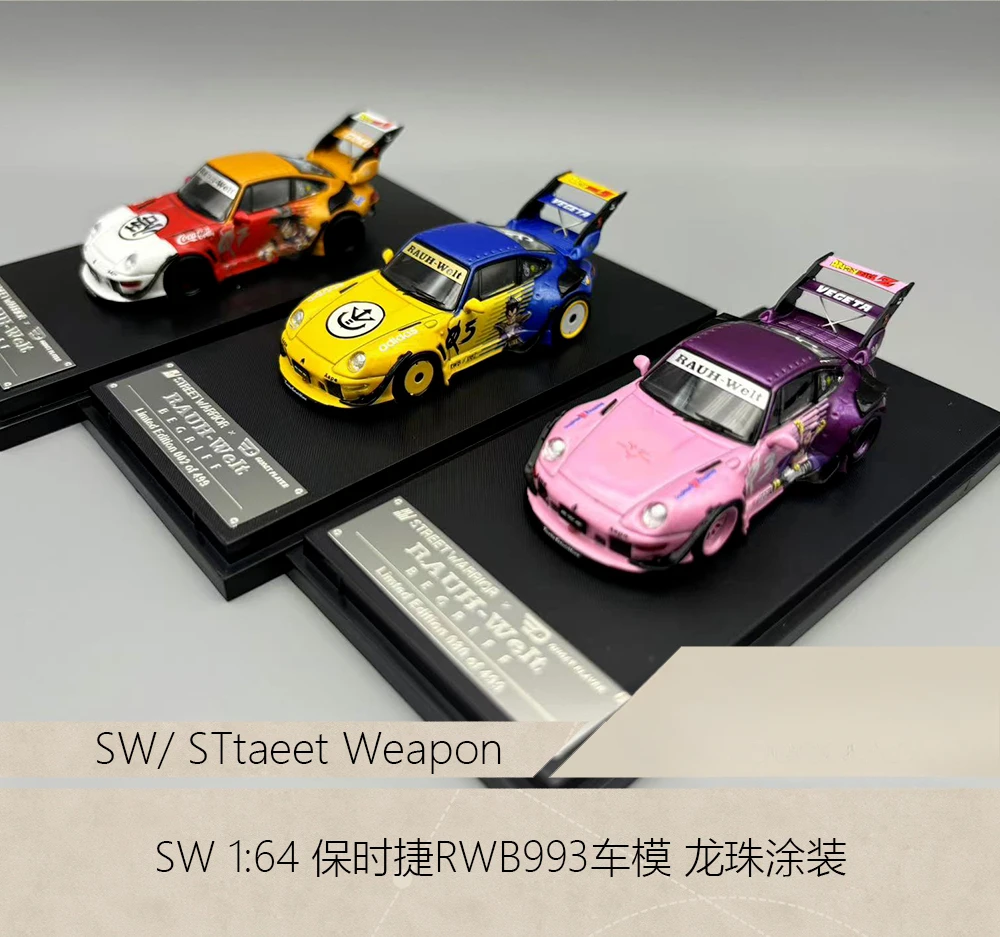 SW 1:64 Porsche RWB993 Car Model Longzhu Painting Simulated Alloy Car Model Ornaments
