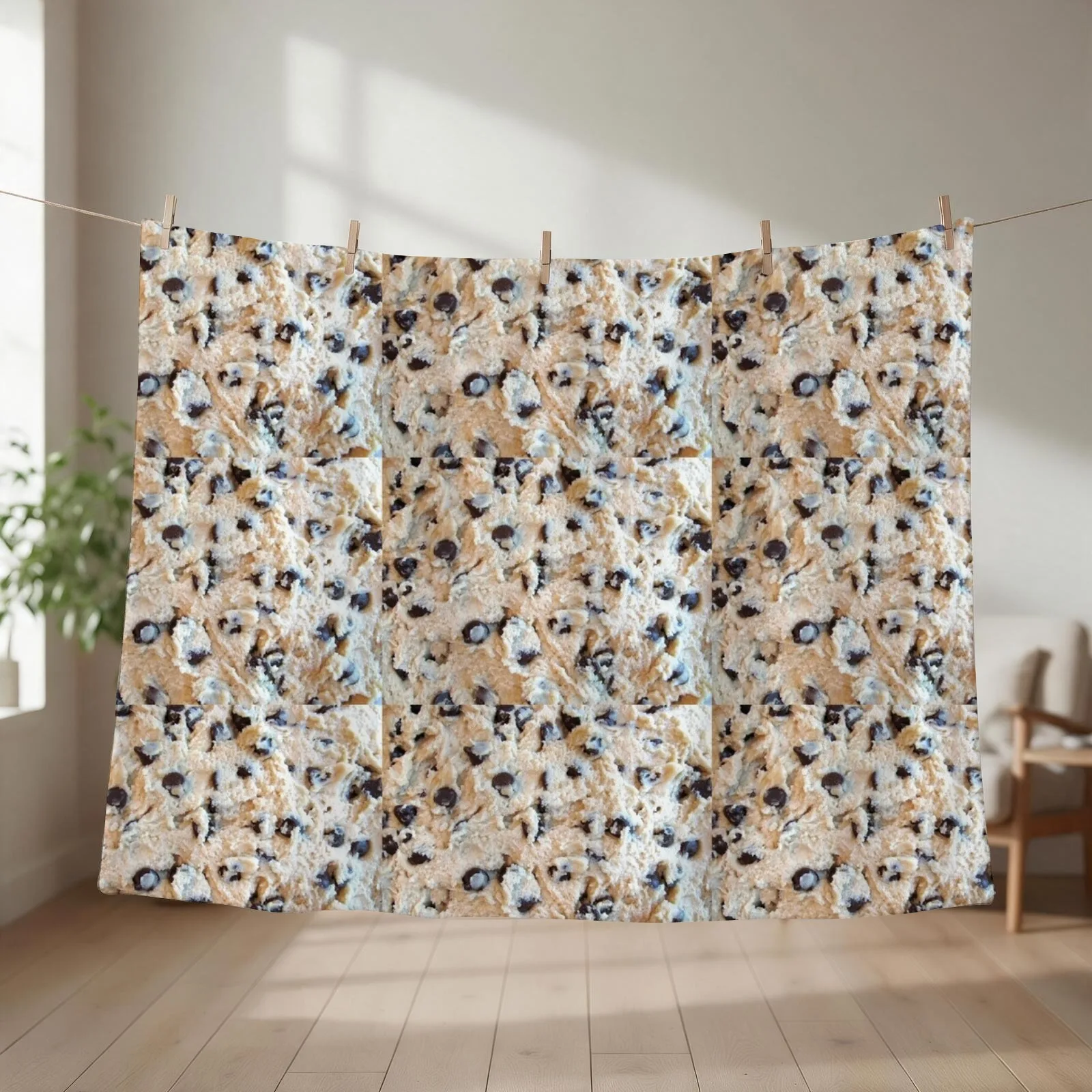 Chocolate Chip Cookie Dough Throw Blanket Camping Retros Heavy manga Blankets