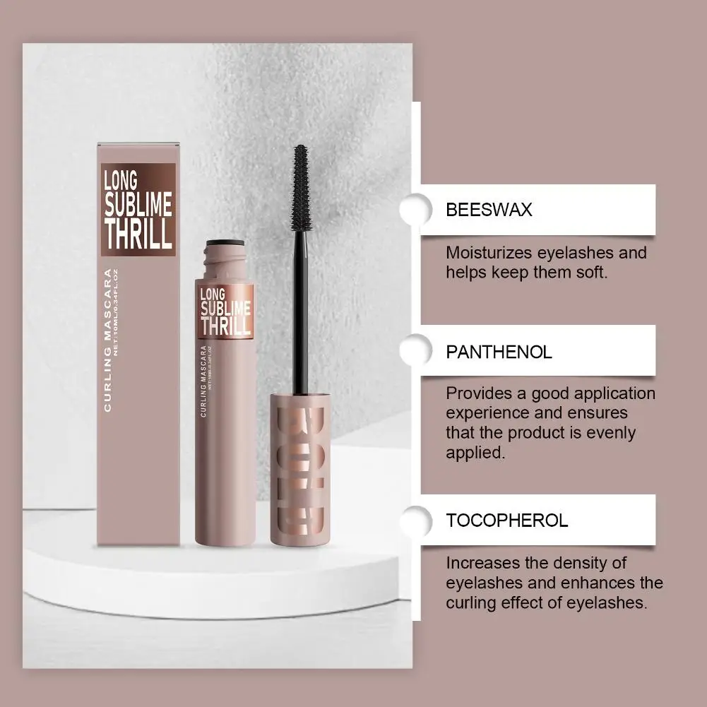 10ml Waterproof Curling Mascara Slim Curly Eye Black Thick Long-lasting Non Smudging Eye Black Natural Makeup Look Eye Black