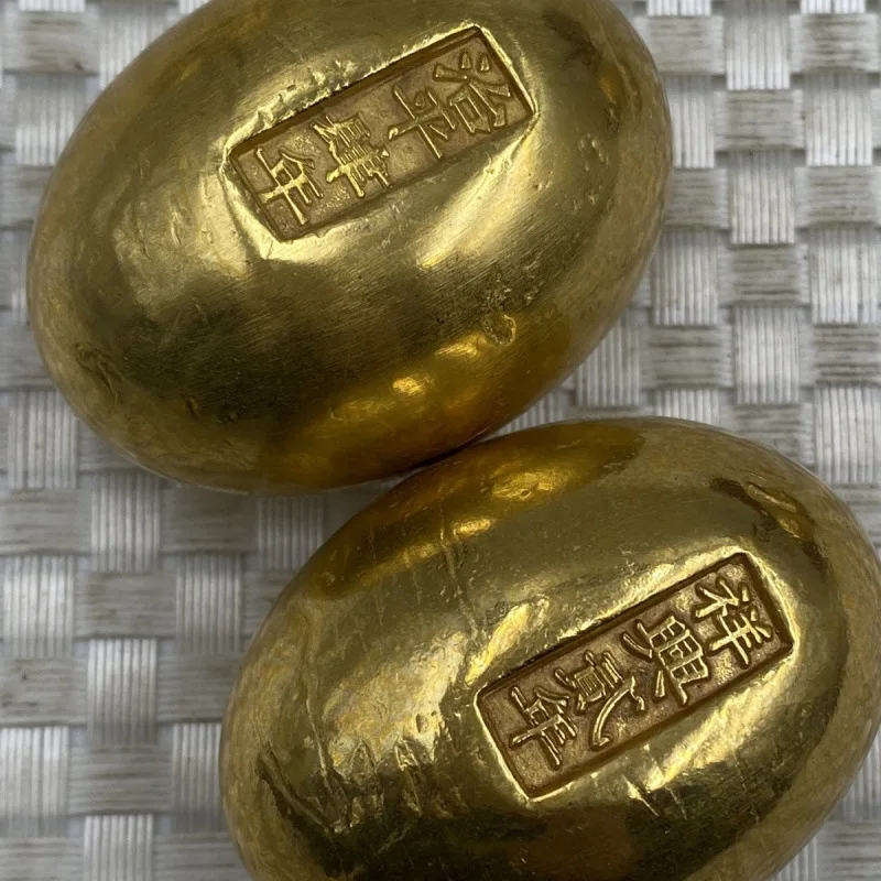 Manufacturer Supplies Gold Ingots Yuanbao Ming Dynasty Large Yuan Song Dynasty Gilded Golden Eggs Decorative Home Ornaments Whol