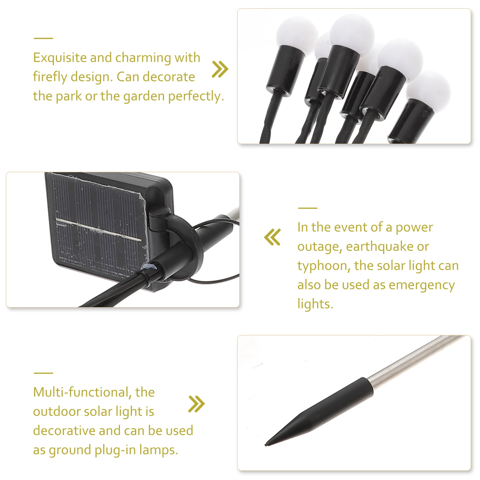 

2pcs Solar Ground Plug-In Lights Multi-Functional Outdoor Waterproof Garden Decorative Emergency Lighting For