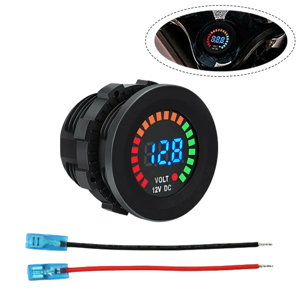 

Waterproof 12V Voltmeter for Car Van Boat Marine, Accurate LED Display, 5 15V Voltage Range, Easy to Install Mini Size