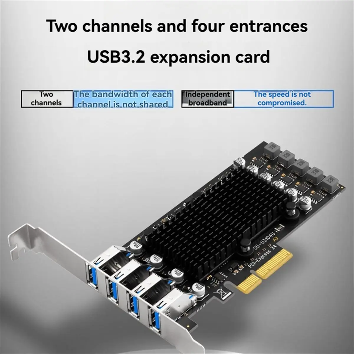 PCIE USB Card 4 Port USB Multiplier Hub PCI-E X4 to 4 Port USB3.1 Expansion Card USB 3.2 Gen2 40Gbps
