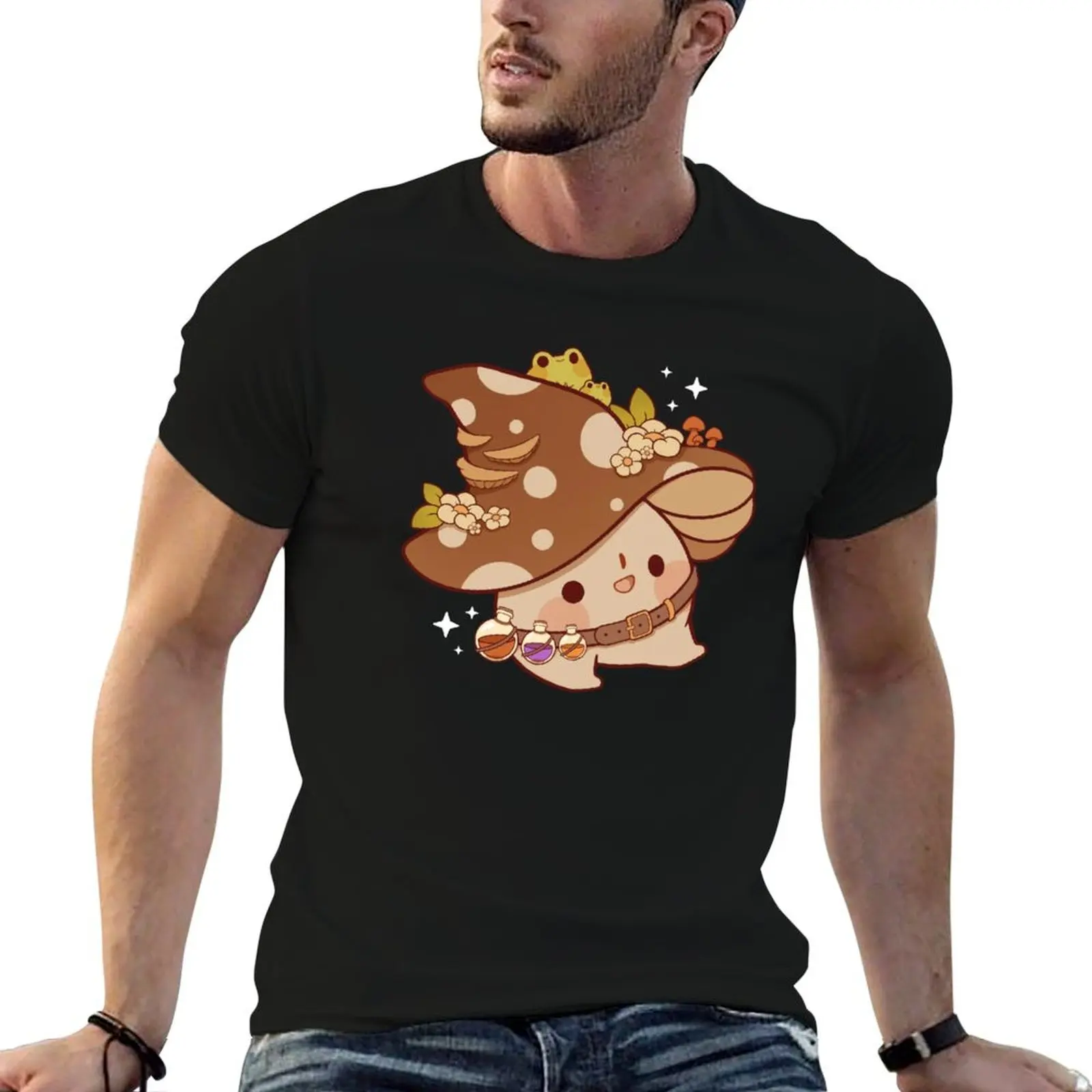 Witchy mushroom with potions T-Shirt Fitness Training Breathable Tee