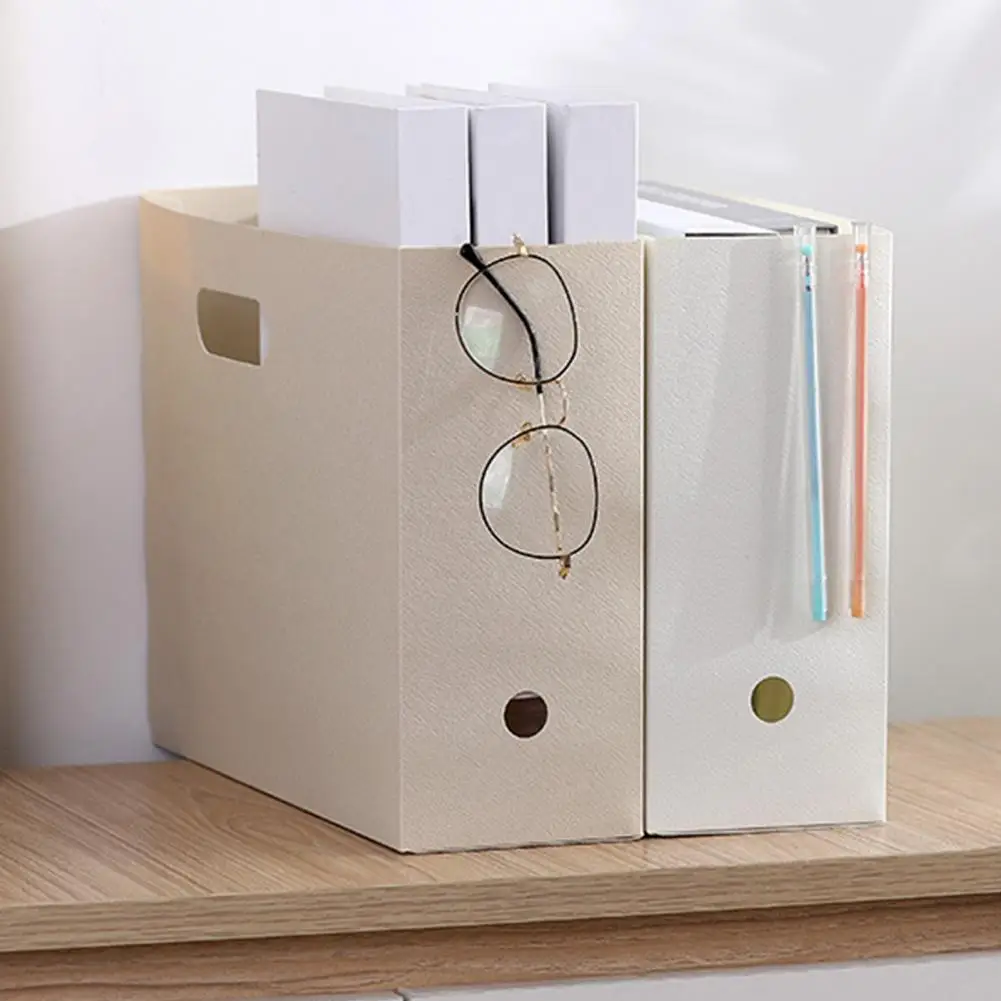 Kotak Penyimpanan Dokumen Ringan Pegangan Non-slip Desain Meja Buku Pengatur Serba-serbi File Pengatur Dokumen Penyimpanan File