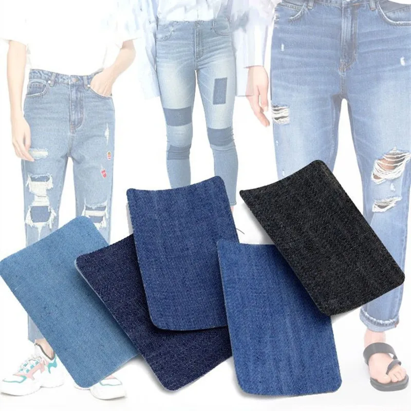 Knee Fabric Patches Iron On Embroidered Applique Repair Patch Twill Sew Denim Paste for Clothing Elbow Pants Jackets Jeans Hat