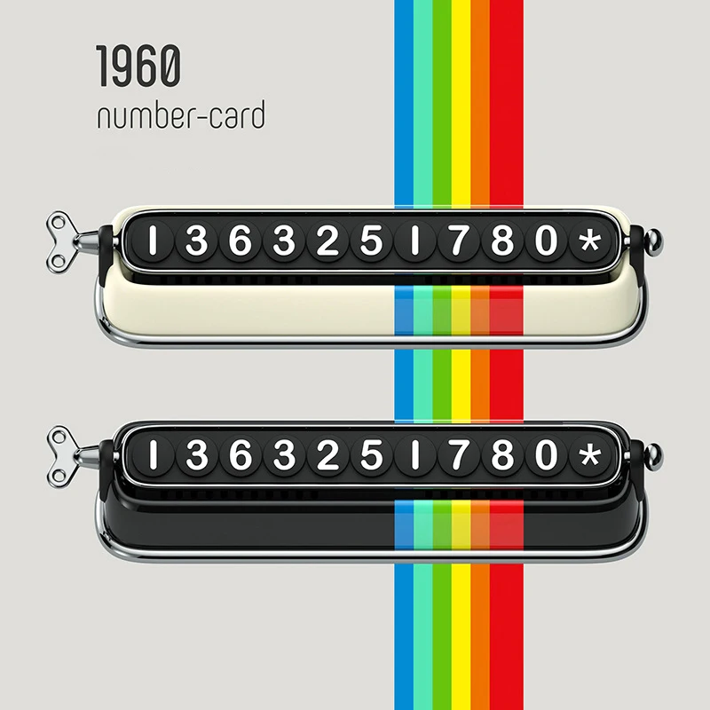 

Vintage Fashion Temporary Parking Number Plate 2-in-1 Car Fragrance Parking Plate 1960 Fragrance Parking Plate Double Numbers