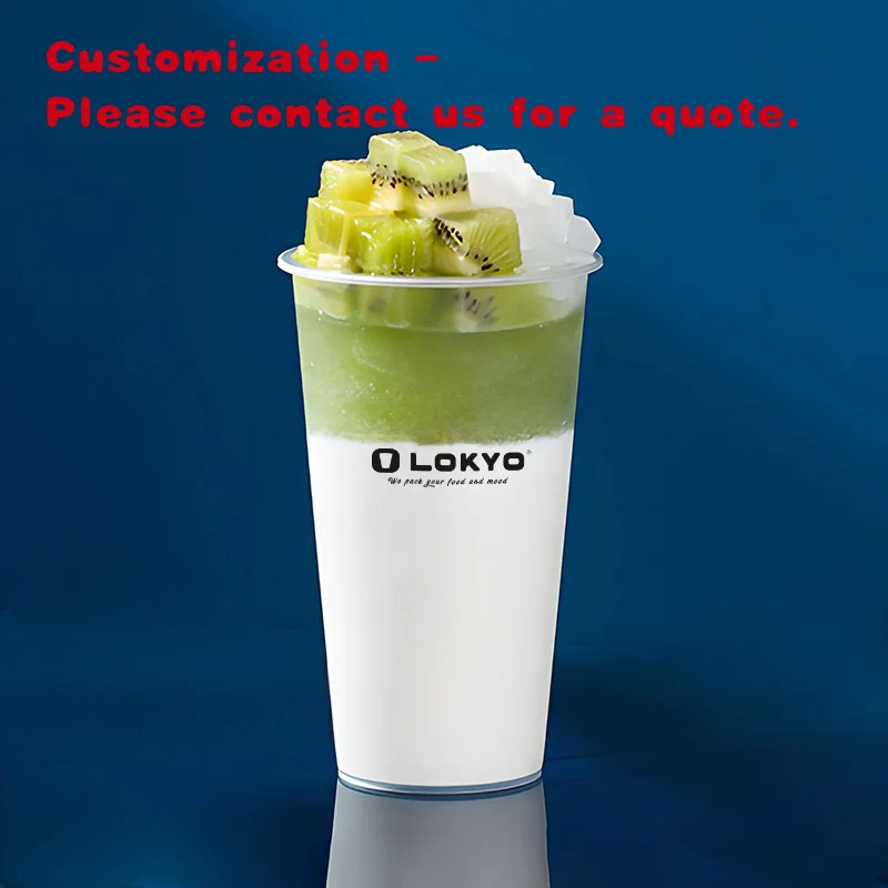 

custom.LOKYO Transparent Yoghurt Coffee PET 16 oz 12 oz Plastic Cups Custom Customization