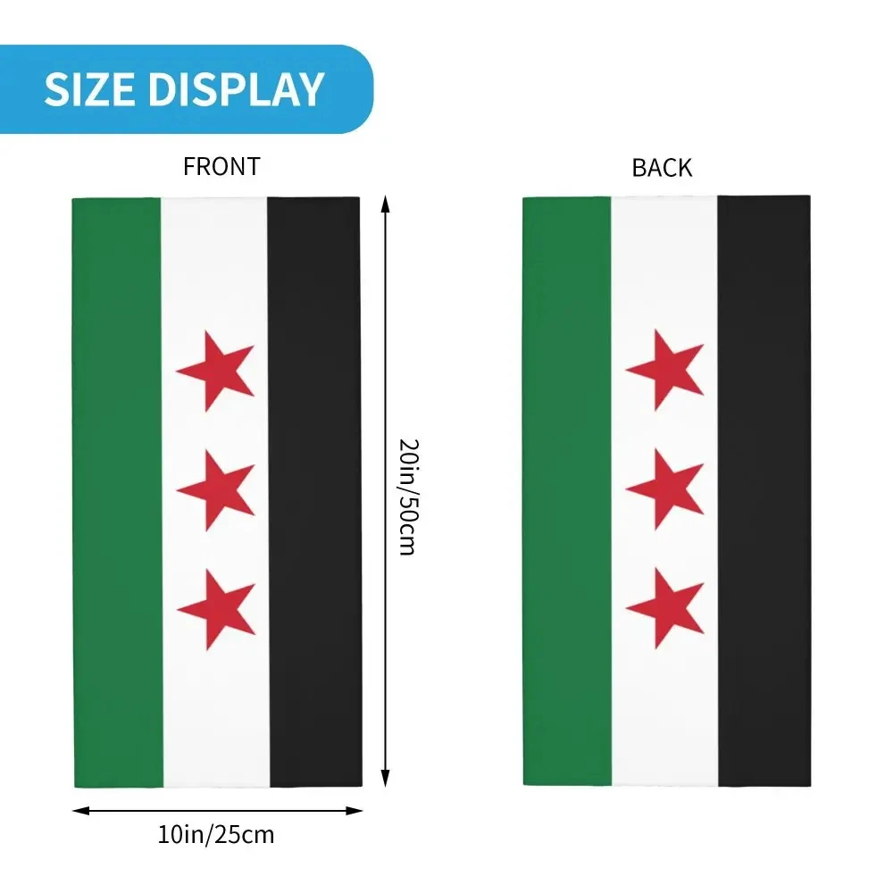 Flag of Syria Bandana Neck Gaiter Syrian Arab Republic Wrap Scarf  Headwear Running Unisex Adult Breathable