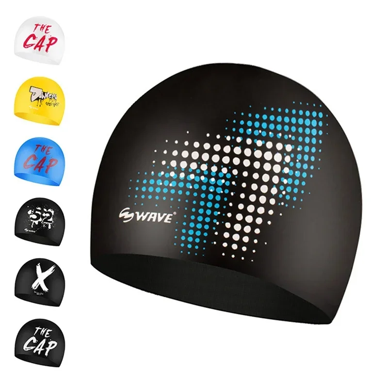 Gorro de natación de silicona impermeable para adultos, gorro de piscina de verano, elástico, protección de orejas, gorro de buceo de pelo largo