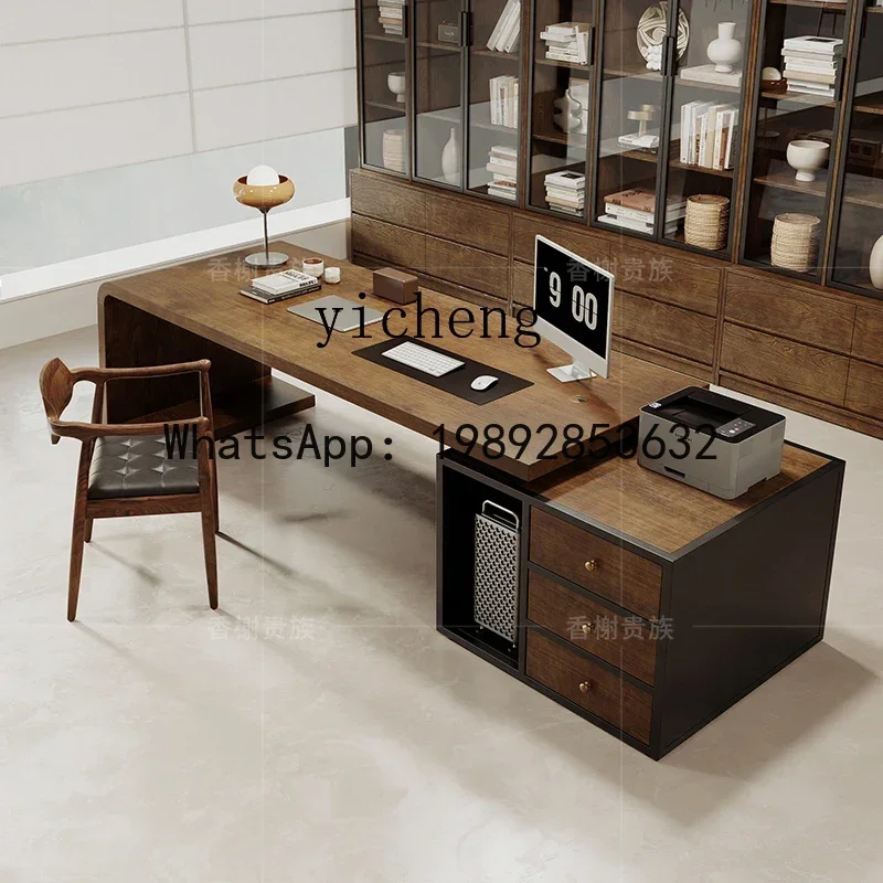 

B-3 solid wood big desk creative computer desk special-shaped log boss workbench single large desk table