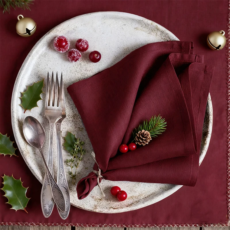 Christmas 6/12 pieces 40X40cm party napkins, wedding banquet napkins suitable for event hotels napkins