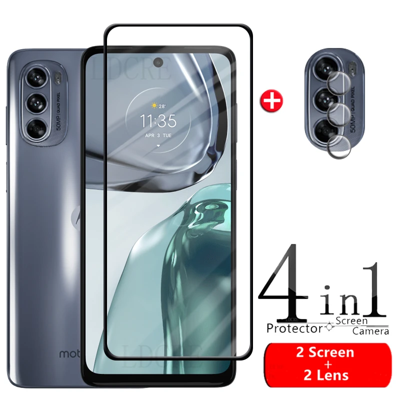 

4 в 1 для Motorola Moto G62 5G Glass для Moto G62 закаленное стекло полная защита экрана 9H для Moto G 62 G62