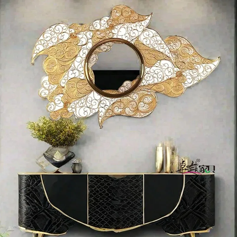 Creative home wall mirror art special-shaped wall-mounted enigma mirror wall-mounted light luxury style