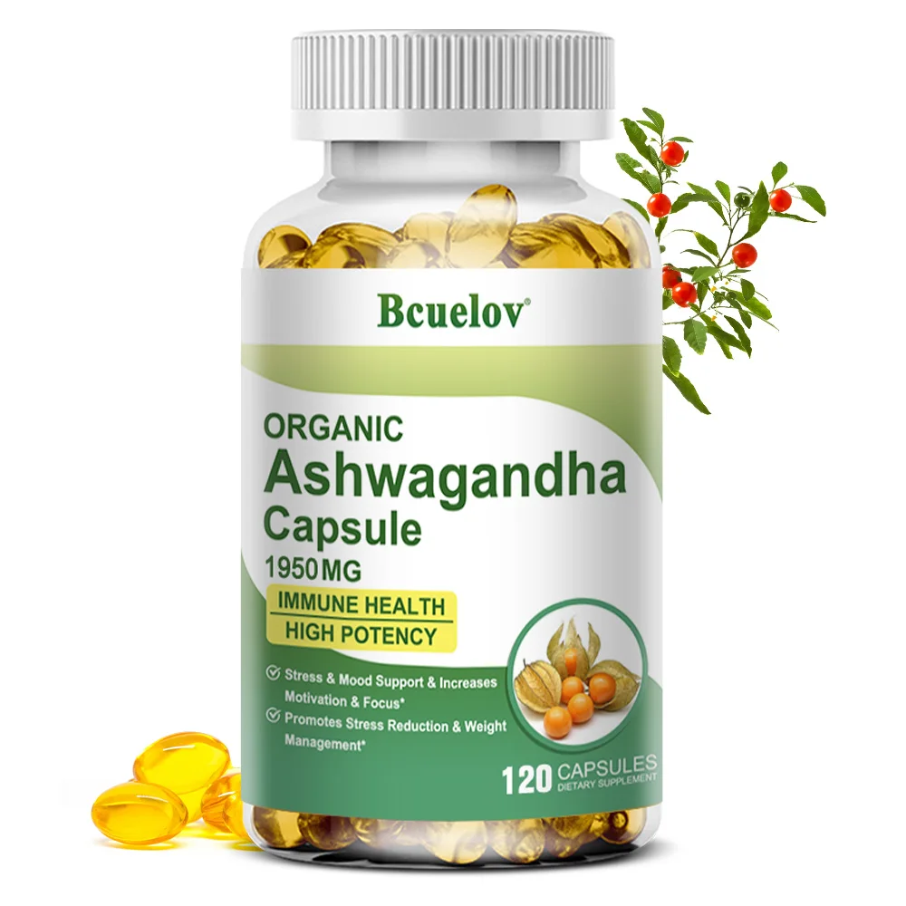 Ashwagandha Root Extract Capsules for Mood Stress, Health Sleep, Brain Calm, Energy Support Non-GMO Premium Formula Supplement
