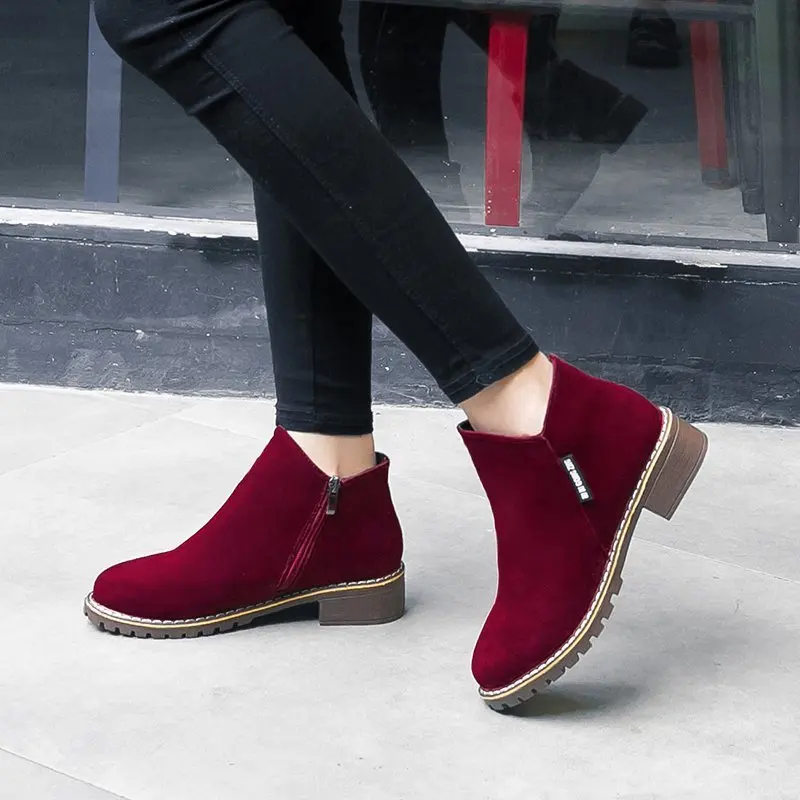 Women Boots 2024 Autumn Winter Boots Female Shoes Brand Ladies Ankle Heels Shoes Woman Suede Leather Boots