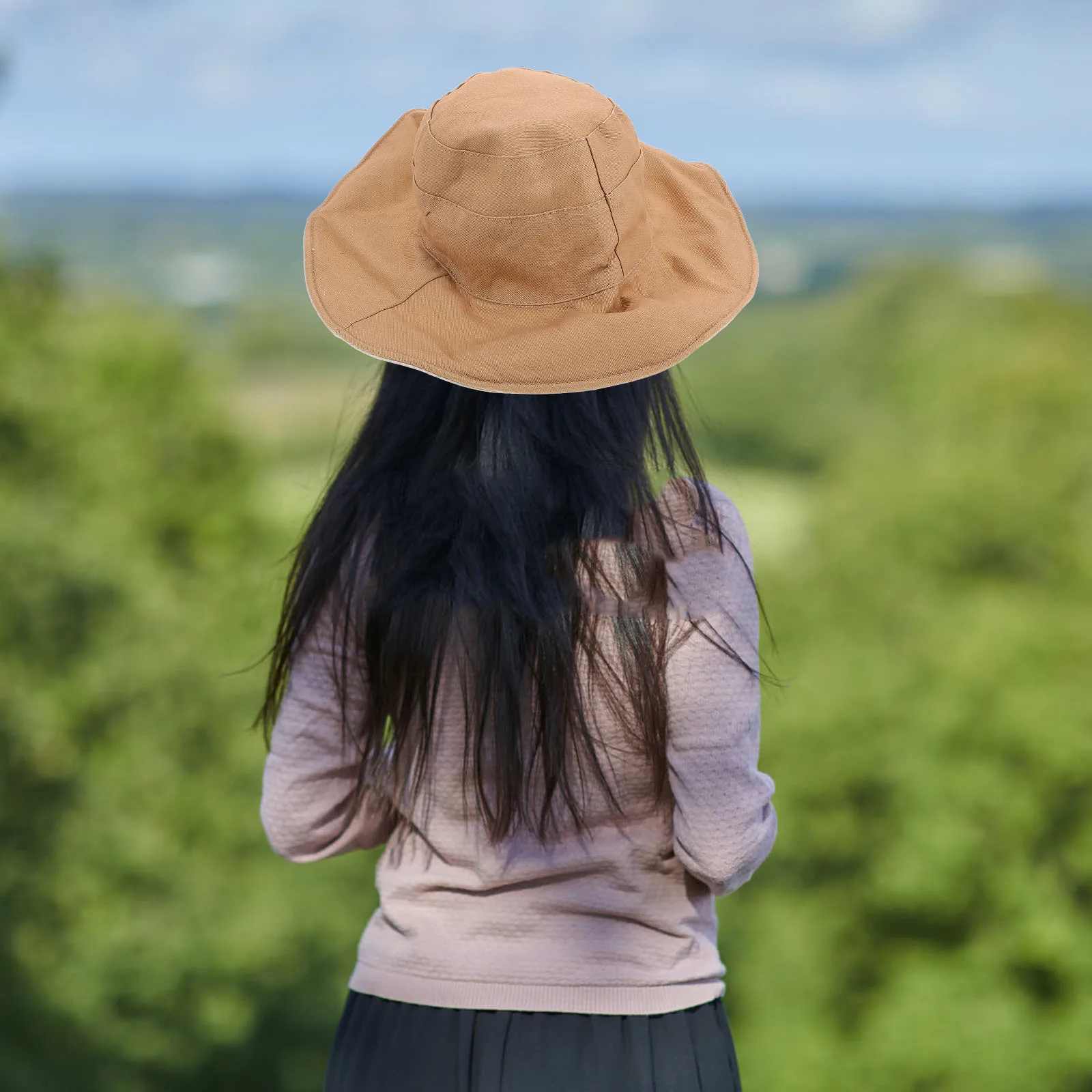 

Wide Brim Wide Brim Bucket Hat Double Side Japanese Style Sun Hat Summer Cap Lightweight Portable Outdoor