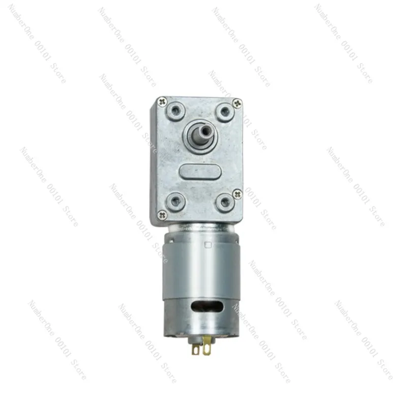 JGY385 DC Gear Motor 12V 24V, Self-locking Right Angle Output with Worm Gear for Quiet Operation