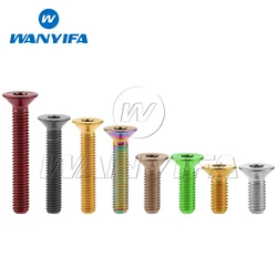 Wanyifa perno de titanio M6x10, tornillos de cabeza avellanada plana hexagonal para accesorios de bicicleta, 15, 20, 25, 30, 35, 40, 45mm