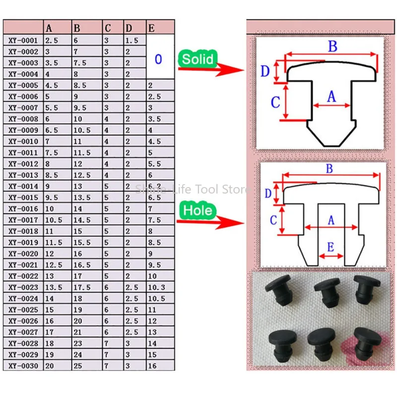 SL Black 2.5-50.6mm T Type Snap-on Silicone Rubber Seal Hole Plug Blanking End Dust Proof Stopper