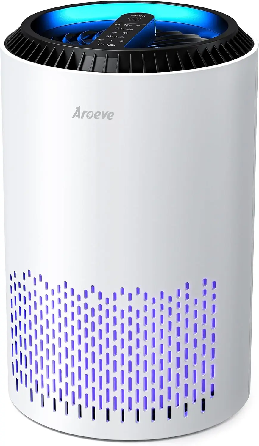 Air Purifier for Bedroom, 3-Layer Filter for Smoke Pollen Allergies, Quiet Sleep Mode, Energy Saving with Timer