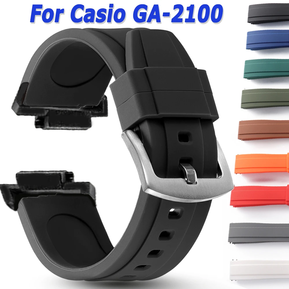 Correa de silicona de 16mm para reloj Casio GA-110 800 GA-2100 GD100 120 G8900 5600 GW-M5610 Correa deportiva para suavizar pulsera impermeable