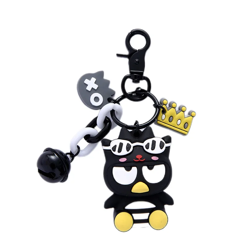 Sanrio Kawaii 3D Doll Keychain, Kuromi Cinnamoroll My Melody Hello Kitty Bell Bag Charm Key Ring Pendant Gift view 5