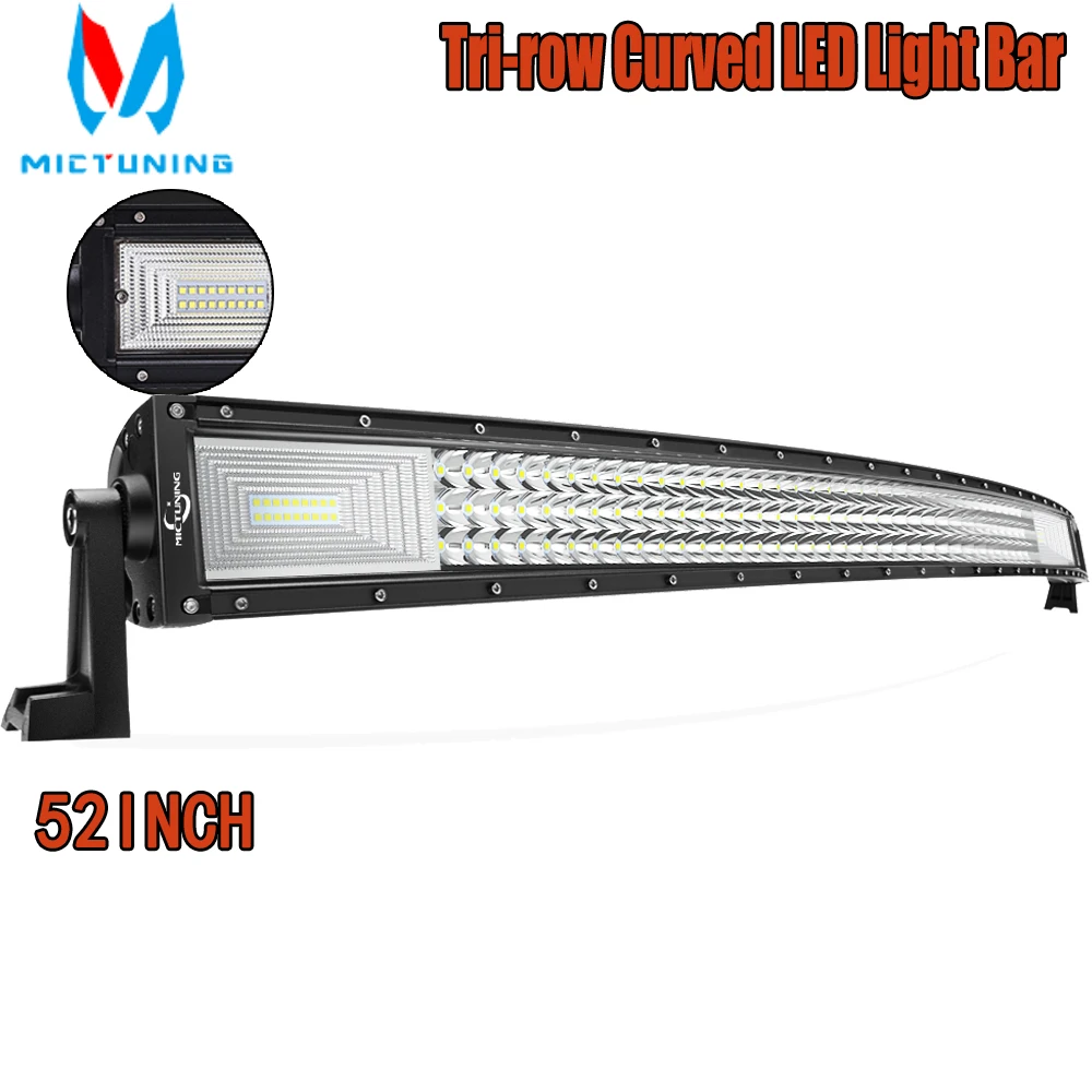 

MICTUNING 52Inch 675W Curved LED Light Bar,Extremly Bright Led Light Bar Driving Lights 3-Rows Offroad Truck SUV ATV Tractor Car