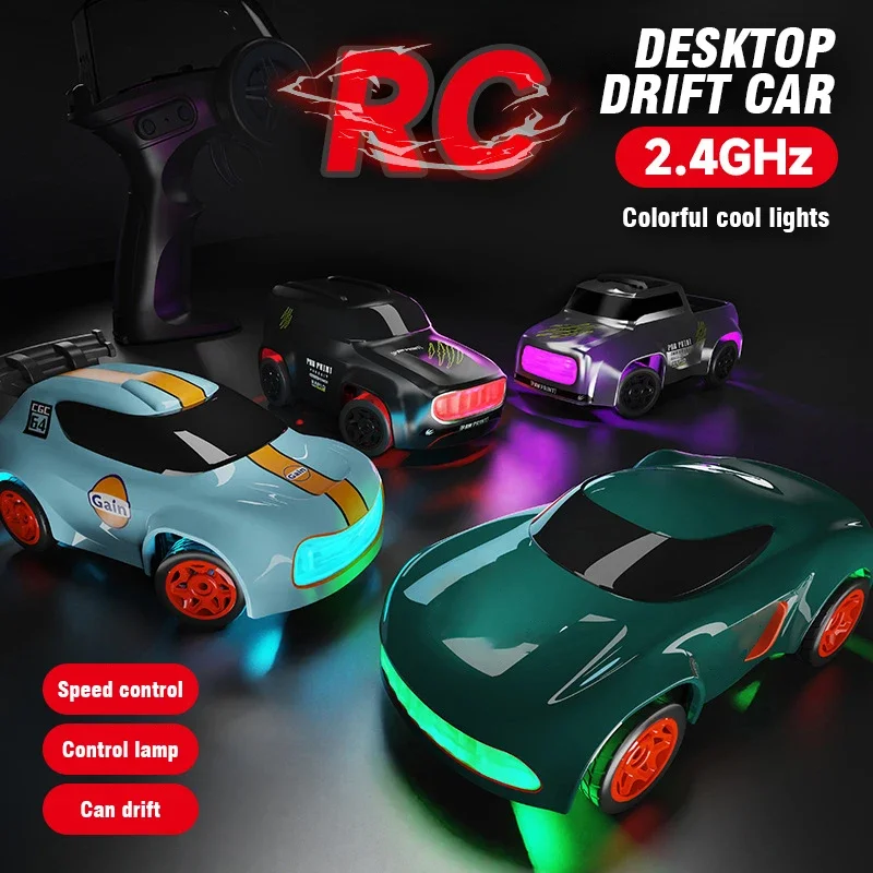 

JJRC Q197 Mini RC Car 1/64 Pickup Truck 4WD Remote Control Drift Racing Cars with Lights Desktop Small RC Drift Car Vehicle Toys