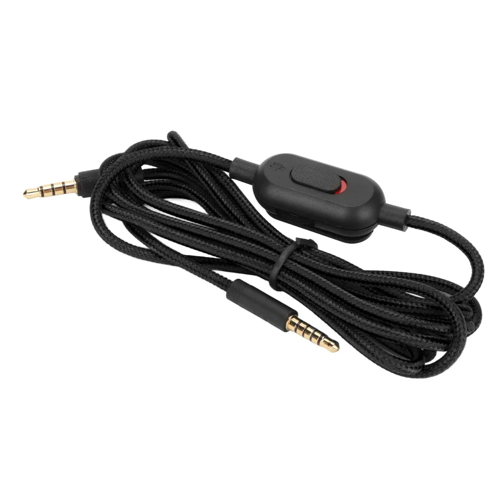 3.5mm to 3.5mm Gaming Headset Cable with Volume Control and Mute Switch Woven Earphone Cord for Logitech G Pro G Pro X G433 G233