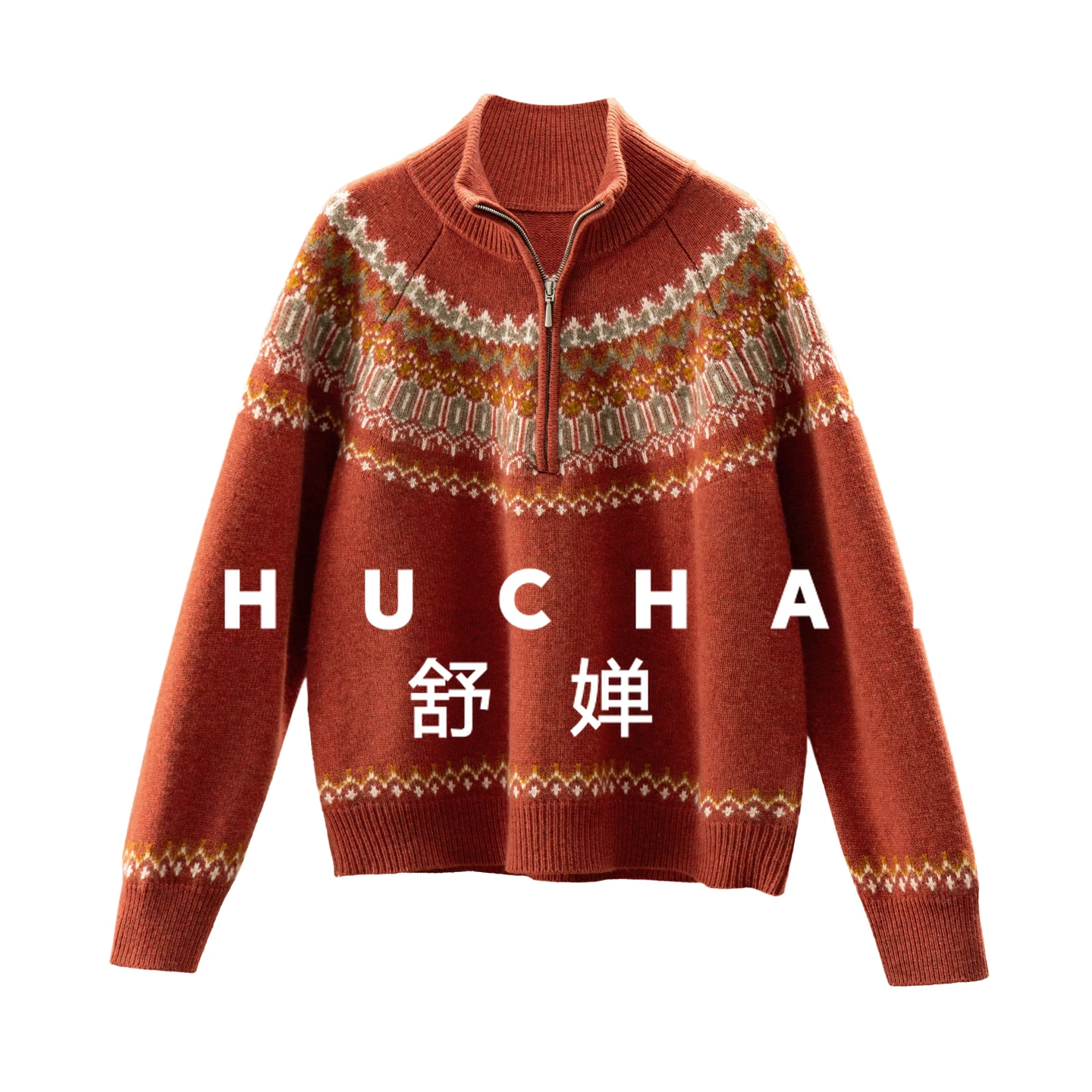 

Жаккардовый шерстяной флисовый свитер на молнии с полуводолазкой, женский топ 40F7, Sueters De Mujer