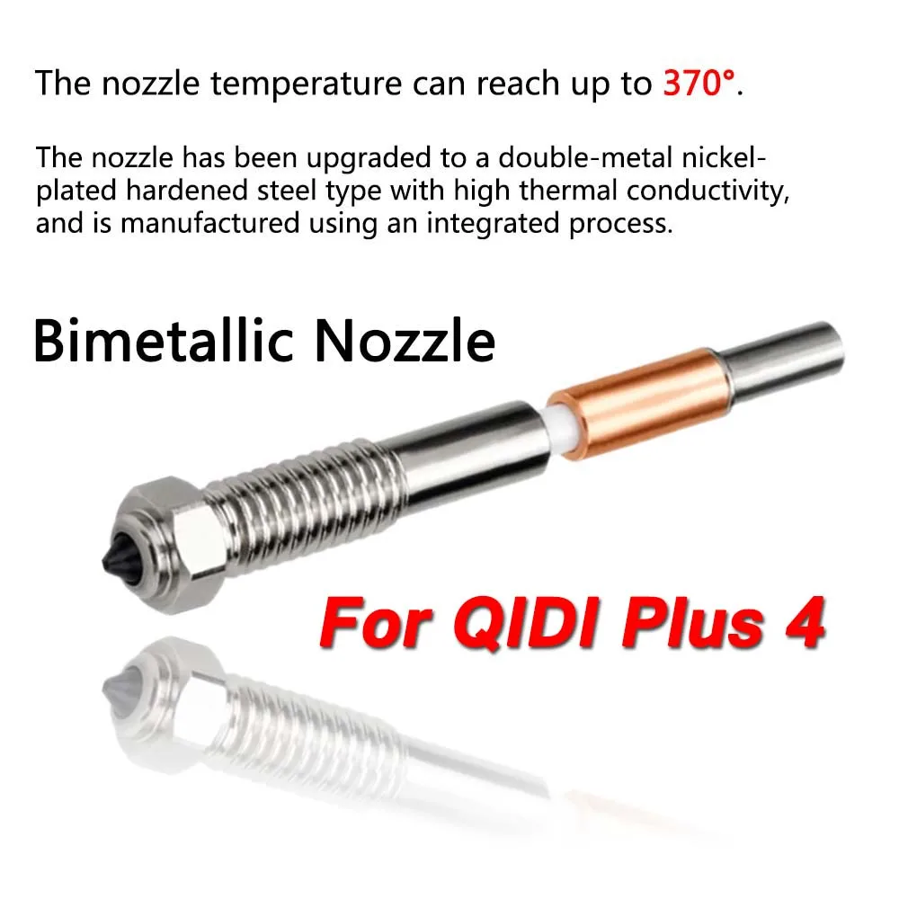 

Nozzle For QIDI Plus 4 Bimetal Integrated Nozzle Ceramic Quick Swap Nozzle 0.4mm 0.2mm 0.6mm 0.8mm Plus4 Hotend Accessories
