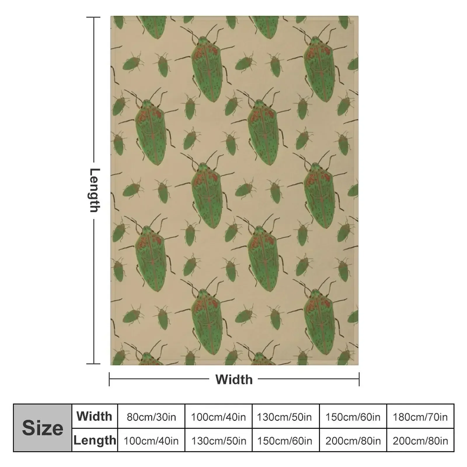 Hawaii Koa Bug Pattern Throw Blanket couch cozy soft plush fuzzy picnic outdoor blanket