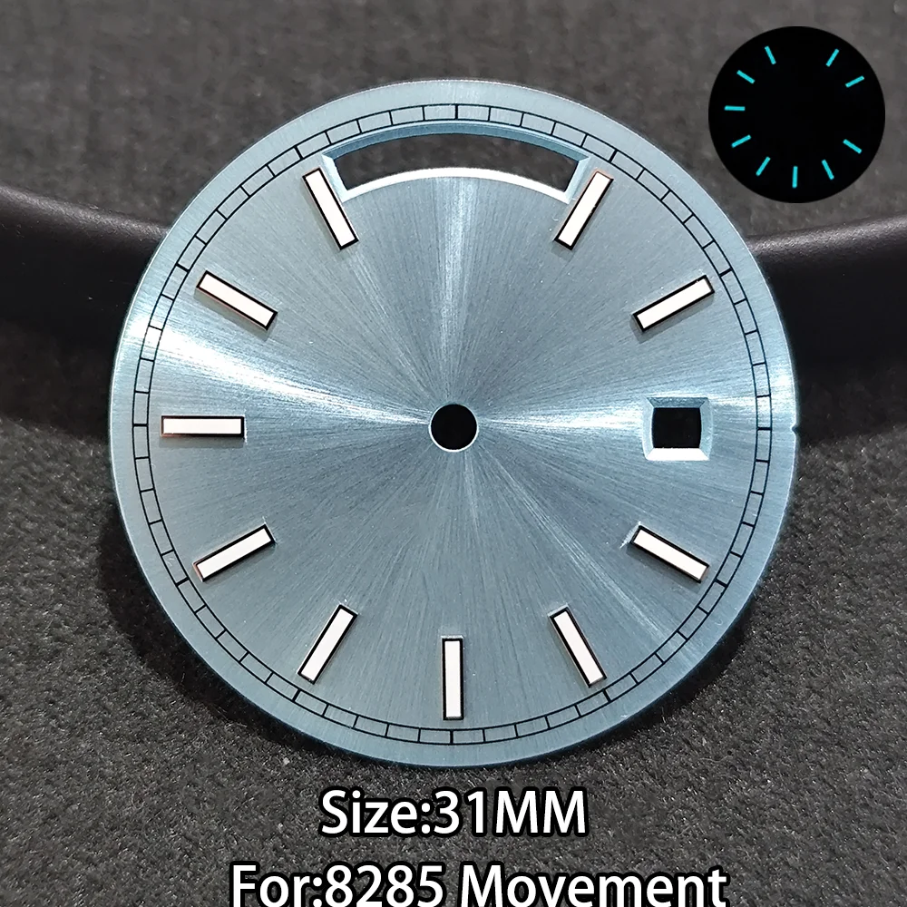 

31MM For 8285 Movement Watch Dial Dual Calendar Watch Dial Accessories Blue Green Luminous Sterile Dial Dials Multiple Styles