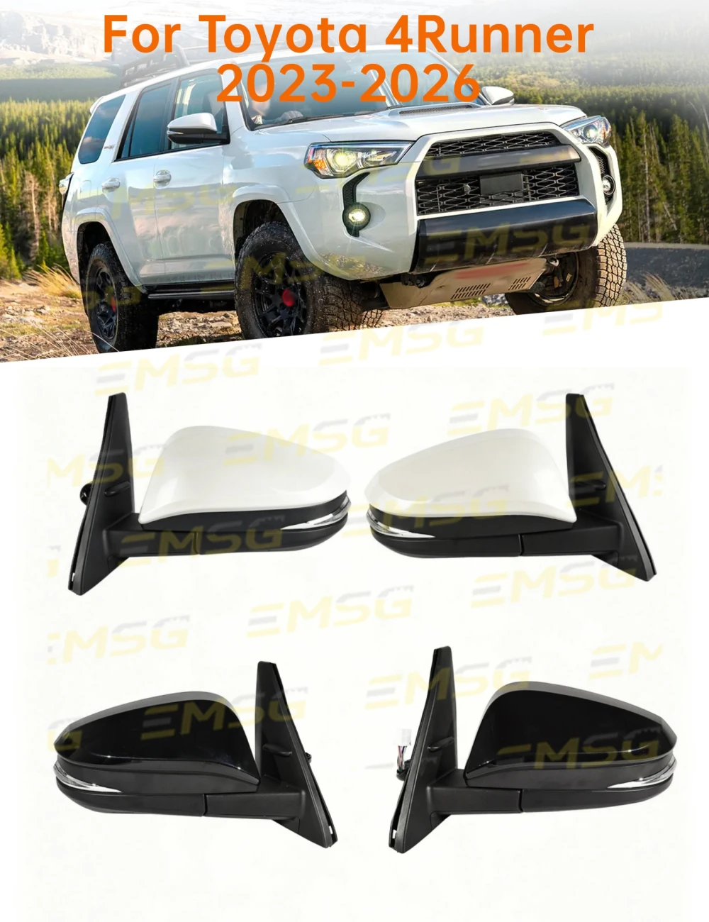 10PIN Rearview Mirror Assembly For Toyota 4Runner 2023 2024 2025 2026 Car accessories Power Adjust Heated Puddle Lamp Multi‑spec