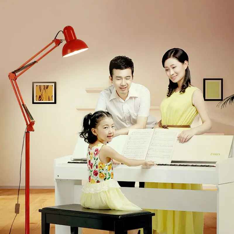 

Folding floor lamp Nordic living room bedroom creative minimalist modern mahjong eye protection LED vertical desk lamp