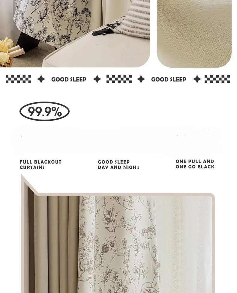 Rosa Licht Luxus moderne einfache Vorhänge für Wohnzimmer Esszimmer Schlafzimmer Verdunkelung Chenille neue Patchwork Fenster Schatten anpassen – Detail 20