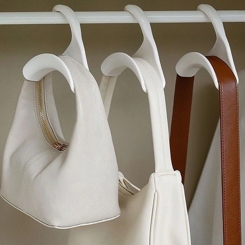 2PC Plastic Hanging Storage Rack Multifunctional Anti-Damage Closet Rod Purse Handbag Hanger Hooks Handbag Organizer Wardrobe