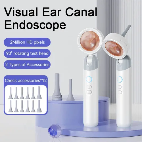 Cámara Visual para la oreja, endoscopio inalámbrico, pantalla IPS de 1,38 pulgadas, herramientas de limpieza de cera para los oídos, cámaras HD 1080P, toma de imagen, vídeo, inspección del oído