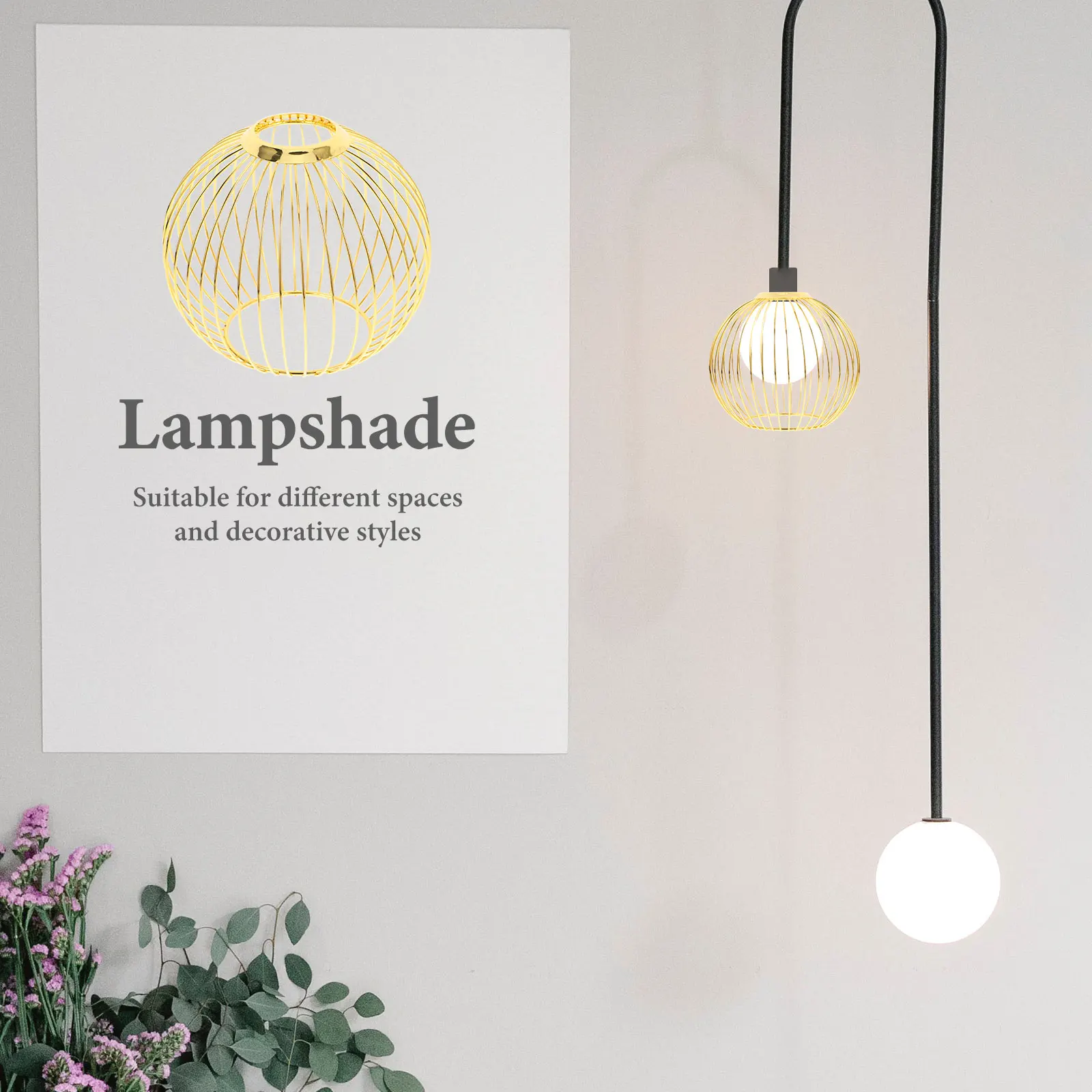 

Iron Vintage Wire Lampshade Hollow Out Metal Lamp Cover Replacement for Restaurant Home Office Iron Wire Lampshade