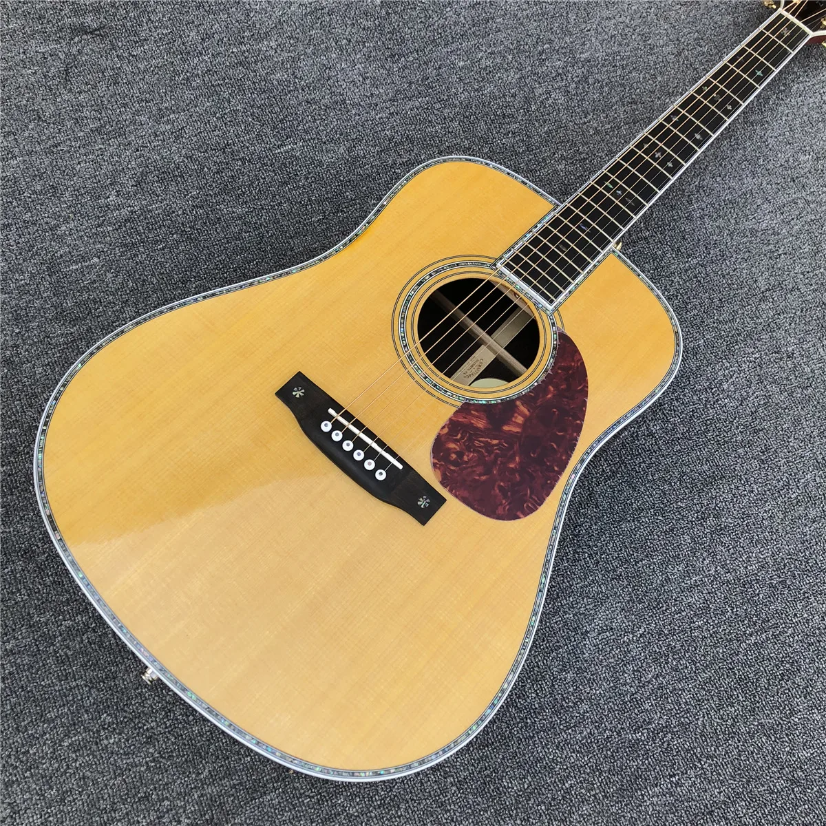 

Solid Spruce D Type 42 Model Acoustic Guitar Abalone Inlays Ebony Fingerboard 41" Rosewood Body