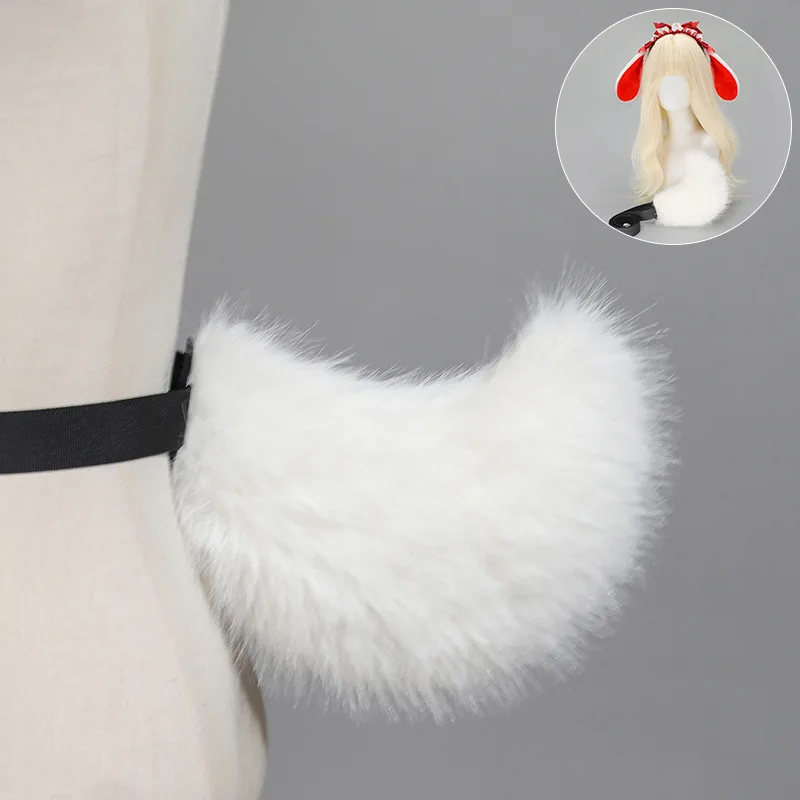 Lolita orelhas de coelho bandana orelhas de coelho de páscoa headwear pelúcia caído orelhas de coelho cauda acessórios para o cabelo comic-con cosplay adereços