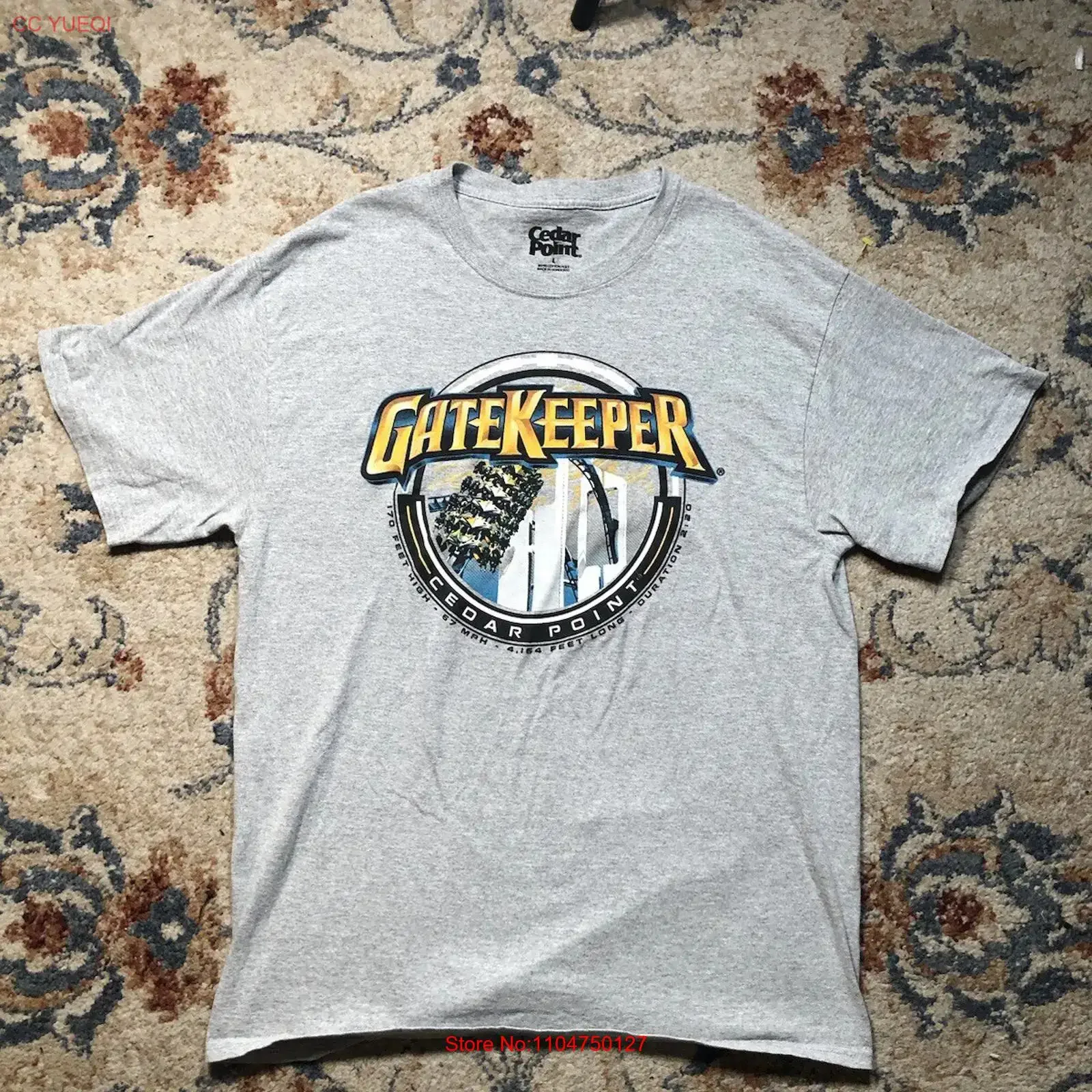 Cedar Point Amusement Park Gatekeeper Roller Coaster T Shirt Men s Size Large vintage Washed Unisex designer clothes Slightly