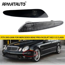 2pcs Smoked Black/Clear Lens Bumper Side Marker Lights For 2003-2006 Mercedes Benz W211 E Class OEM#: 2118200121 2118200221