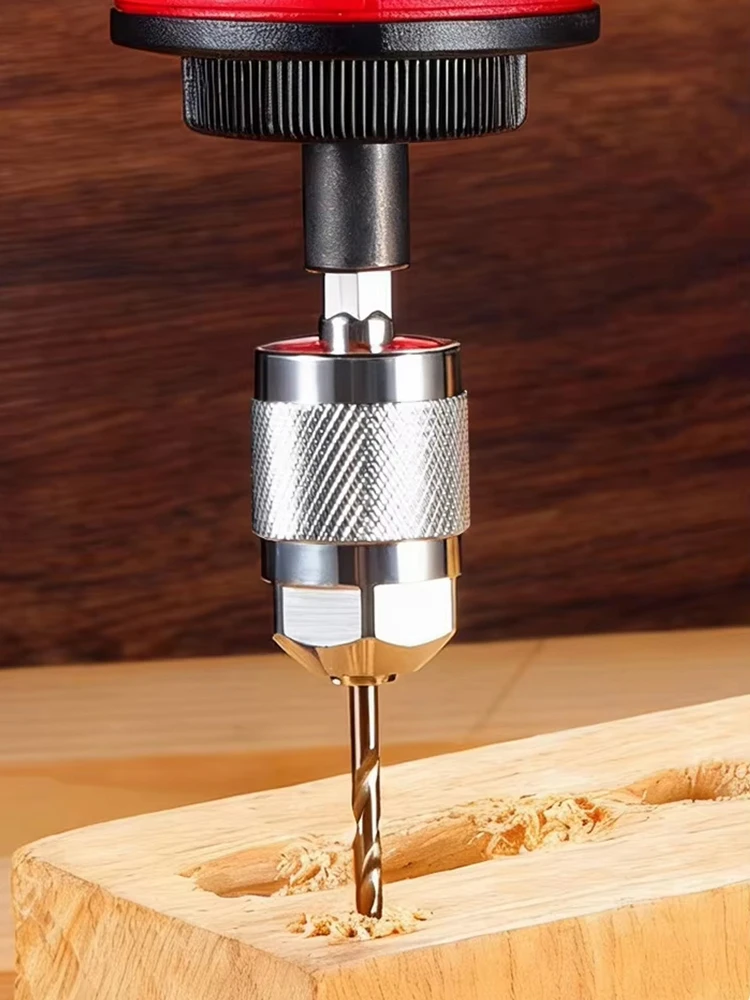 1pc 1.5~6.5mm Mini Keyless Drill Chuck,Quick Change Electric Drill Chuck,Professional Hex Shank 3Jaw Metal Chuck Adapter Fixture